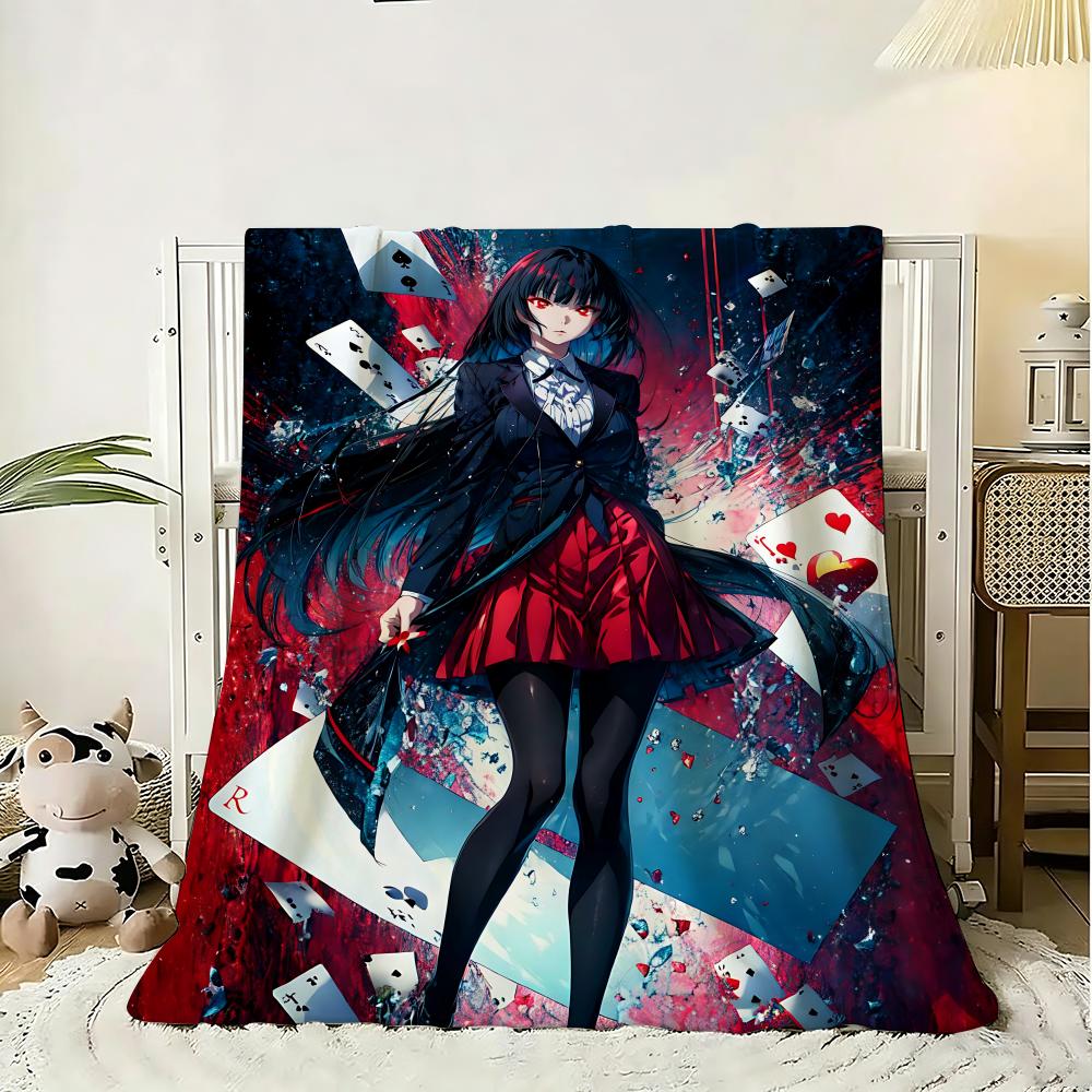 Comics Kakegurui Throw 240g Flannel Blanket Lightweight Soft Skin-friendly Summer Thin Throw Blanket 75x90cm