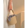 2025 Bow Plaid Straw Bucket Bag: Versatile Crossbody & Shoulder Handbag for Women