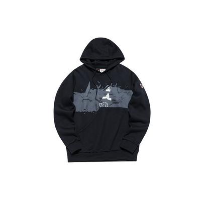 Anta Cartoon Print Sports Pullover Hoodie Men Tops Black 152131725-3