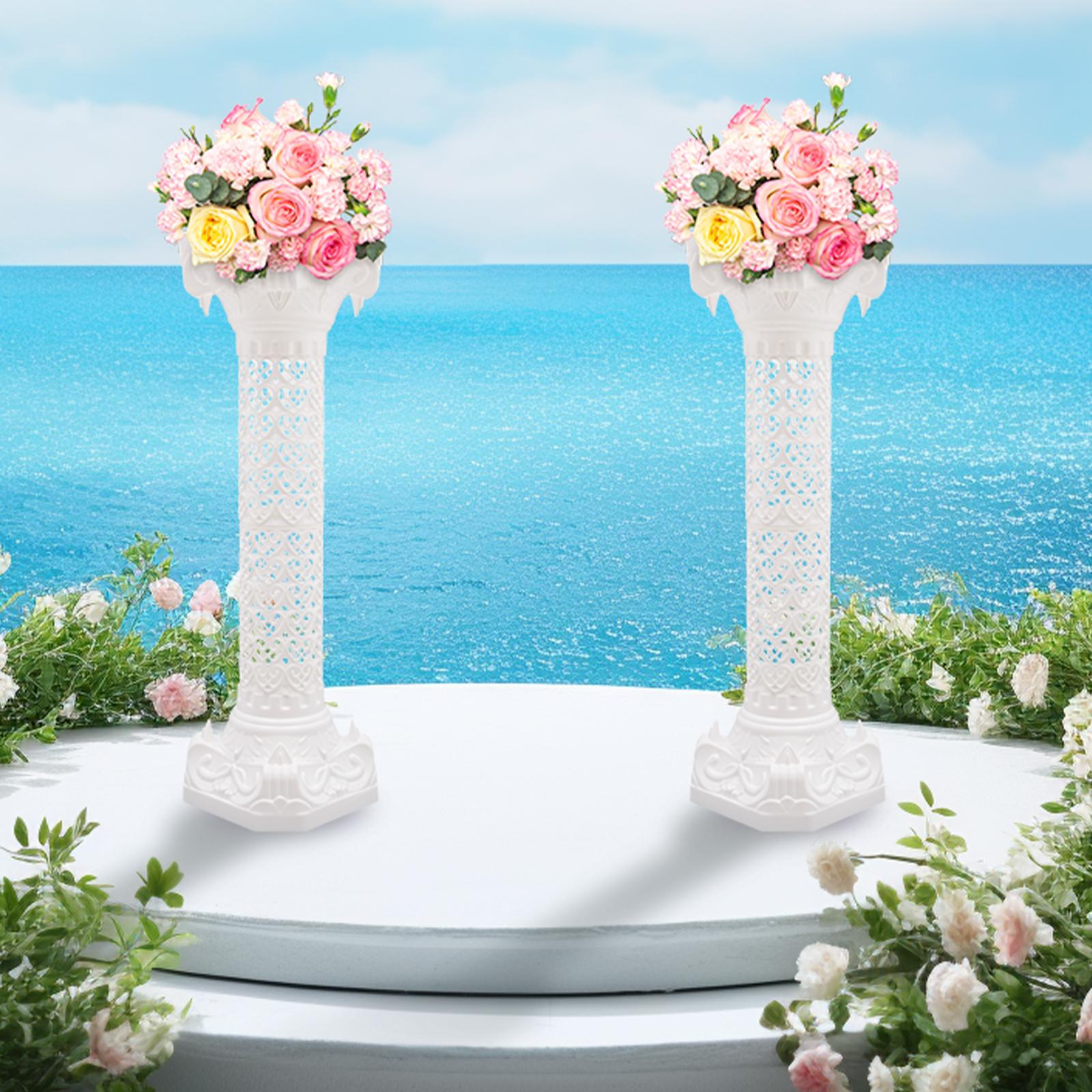 

2 Pcs White Roman Column Planter Stand, Large European Classical Garden Pillar Flower Pot Holder for Indoor Outdoor 10.6x3.46 In белый