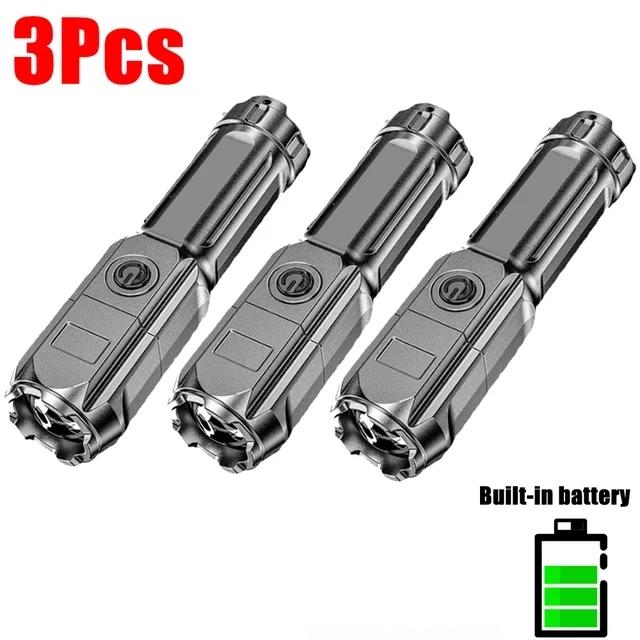 Powerful LED Flashlight Super Bright Rechargeable T6 Light String Outdoor Waterproof Hunting Lantern Outdoor Camping Lantern