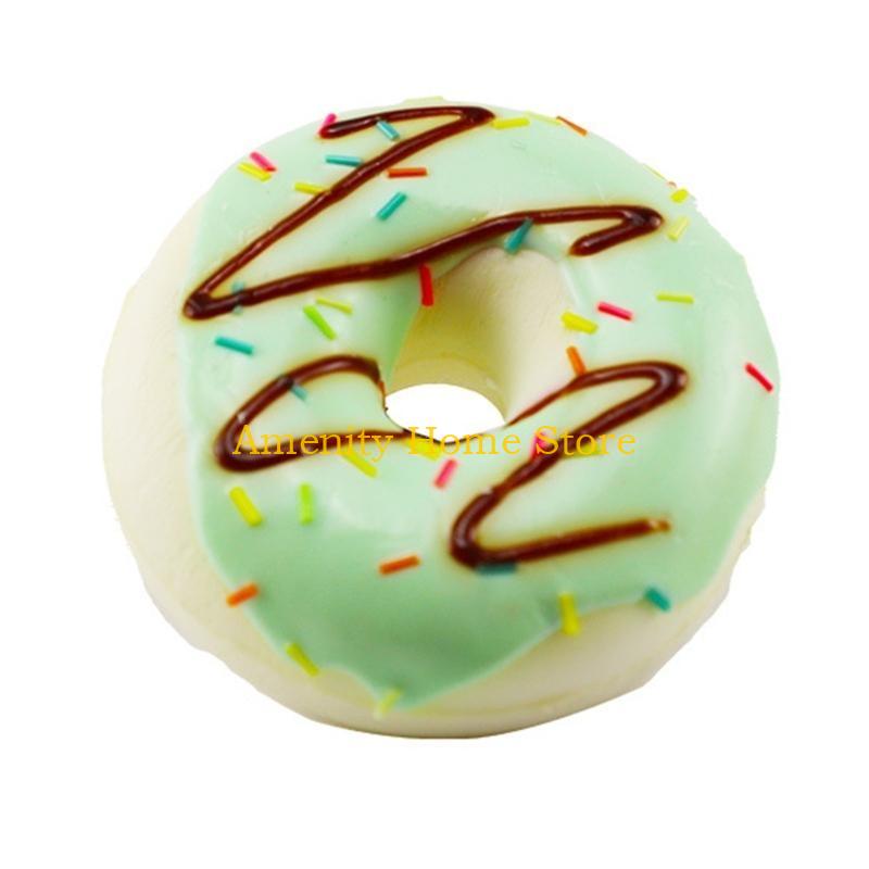 

F26C Artificial Donuts Model Simulation PU Donut Bread Photography Props for Stress Relief Slow Fake Fun зелёный
