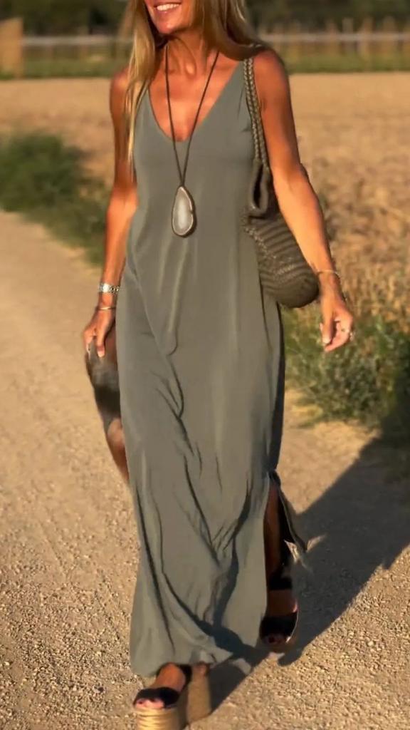 Womens Summer V Neck Tank Dress With Stripes And Beads For Casual Travel