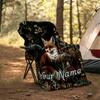 1PC Custom Name Fox Forest Outdooor Flannel Blankets Throw Blanket All-Season Throw Gift Bedspread for Couch, Bed, Camping Holiday Birthda