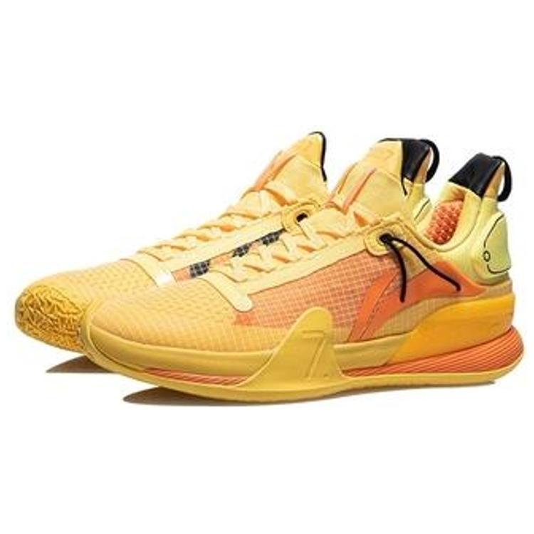 New LiNing Blitz 7 Premium Premium Cushioning Anti Slip And Wear Resistant Low Top Basketball Shoes Men's Yellow ABAR017-2