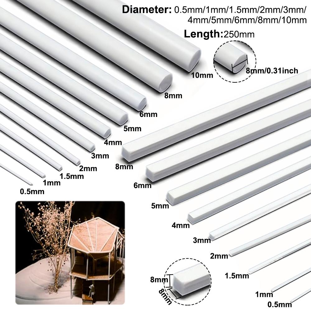 2/5/10/50 Pcs ABS Plastic Round Bar/square Bar for Home, House Sand Table Model Building Stick Making Landscape Building Tools.