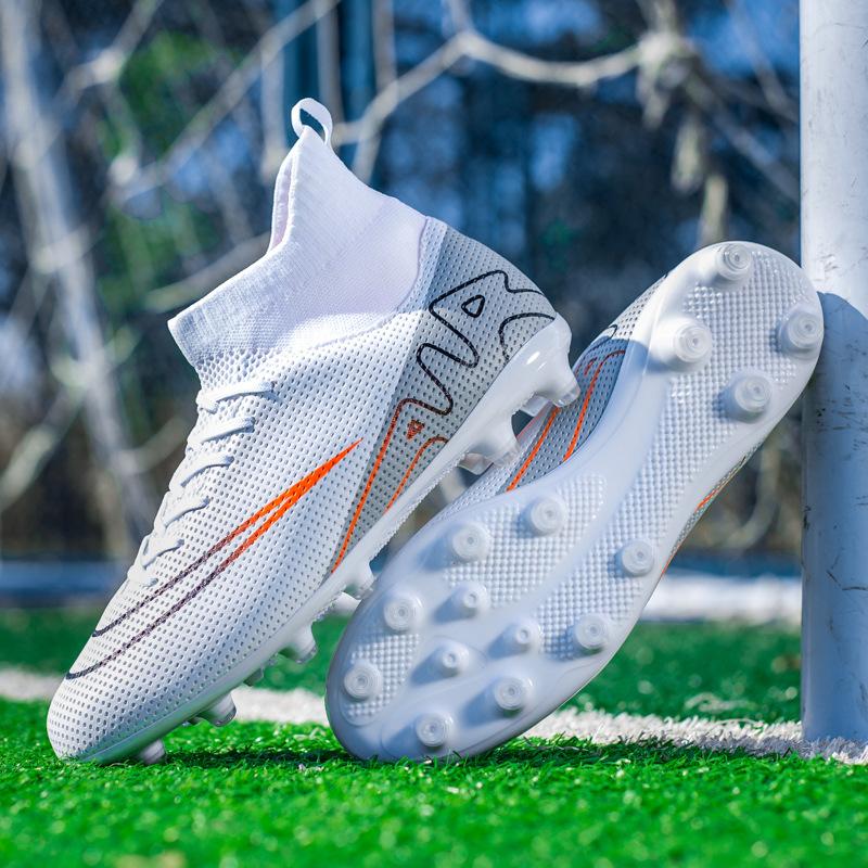 Cross-border High-top Football Shoes Men's and Women's Soccer Shoes Professional Long Nail Sneakers Broken Nail Football Training Shoes Wholesale
