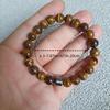 Tiger Eye, Volcanic & Map Stone Elastic Beaded Bracelet - Natural Stone Accessory