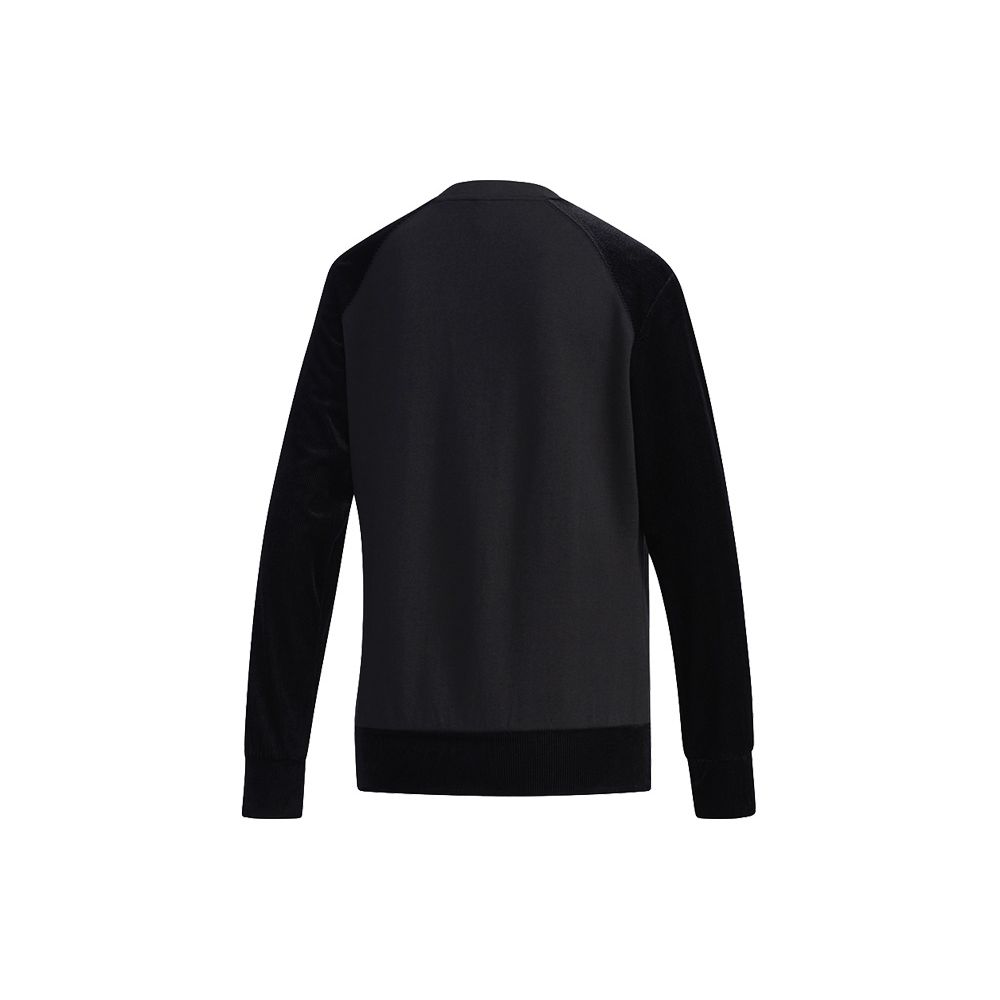 adidas Neo Logo Print Color Block Raglan Sleeve Round Neck Casual Vintage Sweatshirt Women Sweatshirt Black EI4274