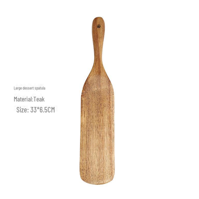 5-częściowy zestaw tekowych szpatułek do gotowania do pizzy, przekąsek, sałatek i mieszania