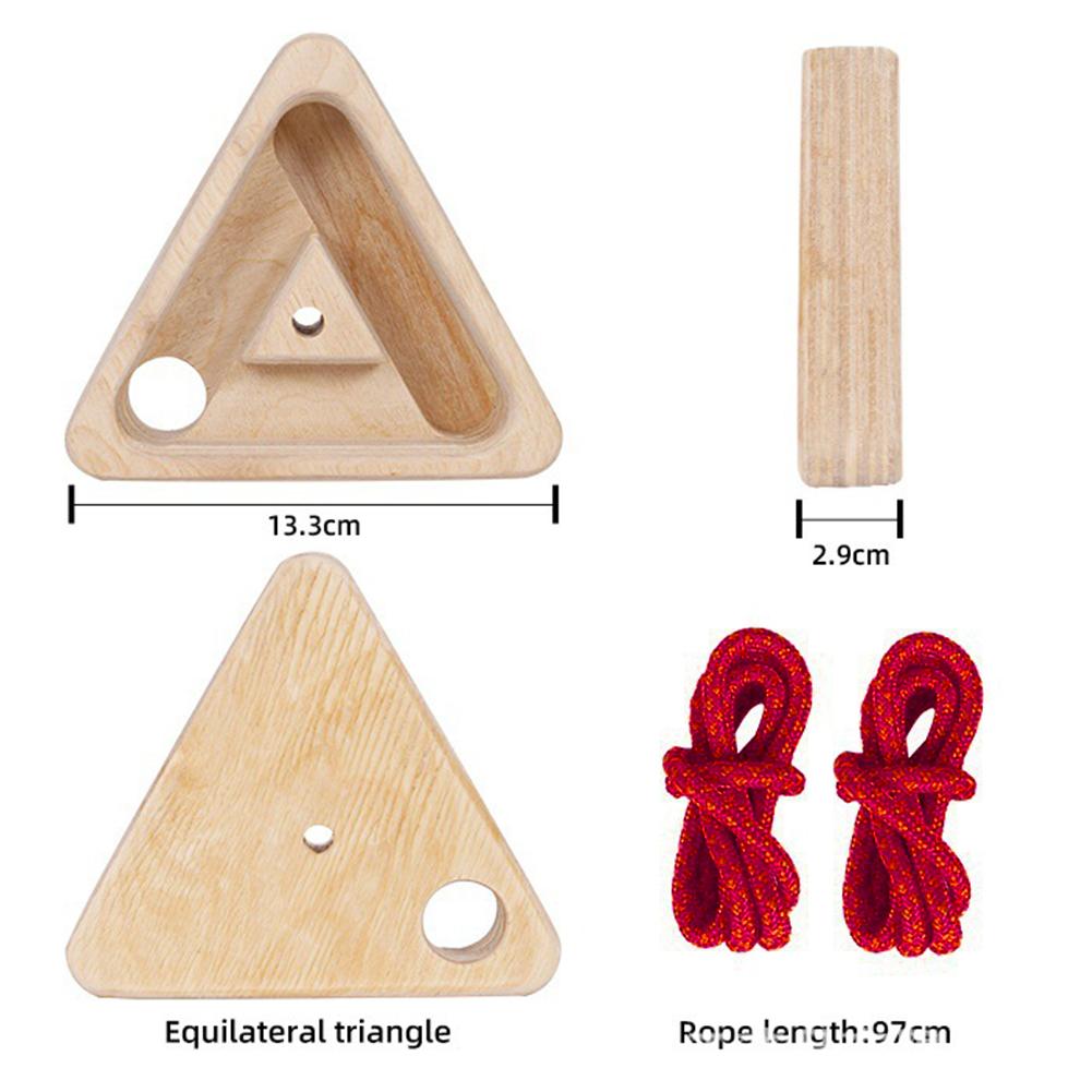 2PCS Wooden Climbing Triangle Fingerboard Multifunctional Simulated Rock Climb Finger Strengthen Board Reusable Pull-Up Handle