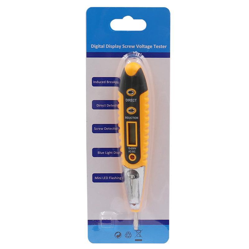 

Світлодіодна цифрова тестова ручка для електриків - інтелектуальний витік, виявлення живого/нейтрального проводу зі світловою індукцією