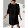 Pure Color V-Neck Lightweight Transparent Loose Dress Beach Casual Comfort Sun Protection Cover Up Fashion Beachwear