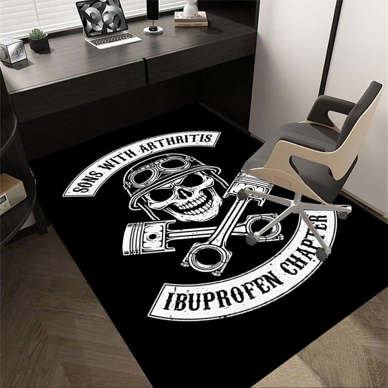 

1pc Sons of Anarchy themed Office Carpet Chair Mats - durable polyester rug for home theater, office, dorm room decor - tA23 60cm by 90cm