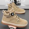Outdoor Suede Men Boots Comfortable Anti Slip Ankle Work Boots High Top Men Walking Shoes Platform Lightweight Casual Sneakers
