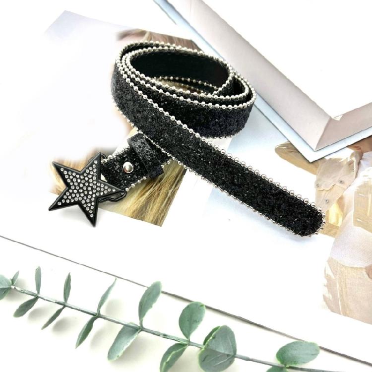 Girl Glittered Waist Belt Street Dance Jeans Belt Decorative Butterfly Belt