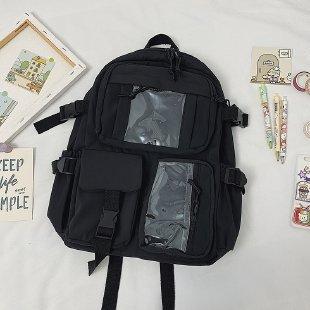 Schoolbag1011 New Versatile Canvas Backpack Men's Large Capacity Junior High School Student School Bag Women's Leisure Travel Backpack