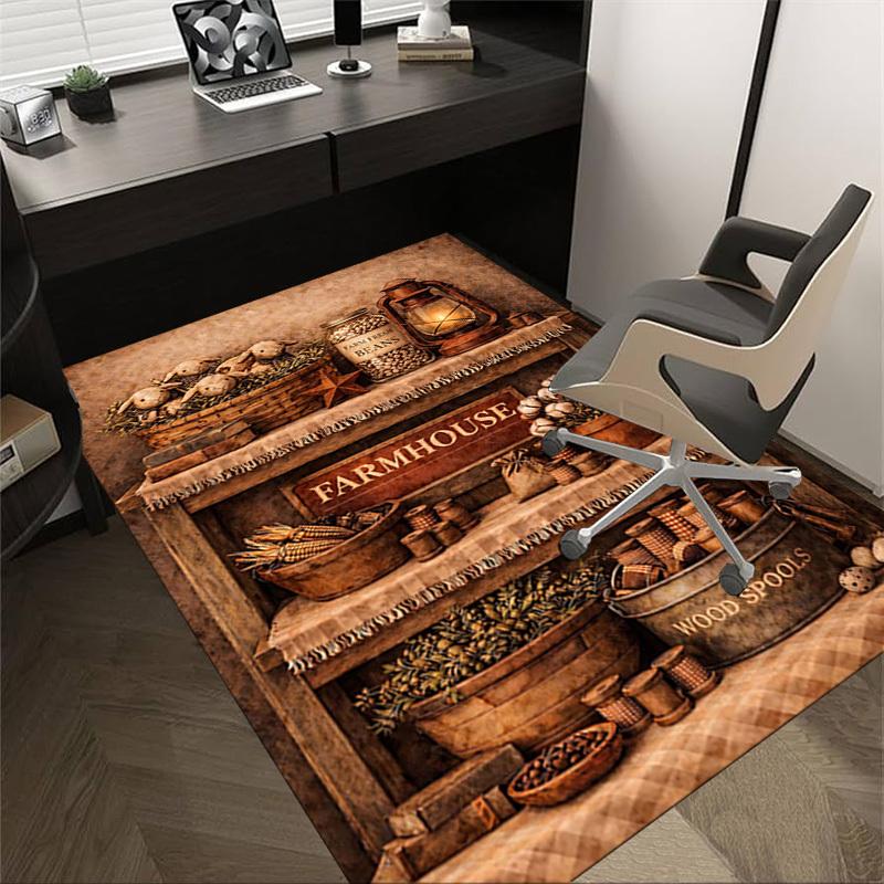 

1PC Farmhouse Beans Non-Slip Floor Carpet Compatible for Office&Living Room&Bedroom&Dining room - Flat - Weave Machine-S0365 60cm by 90cm