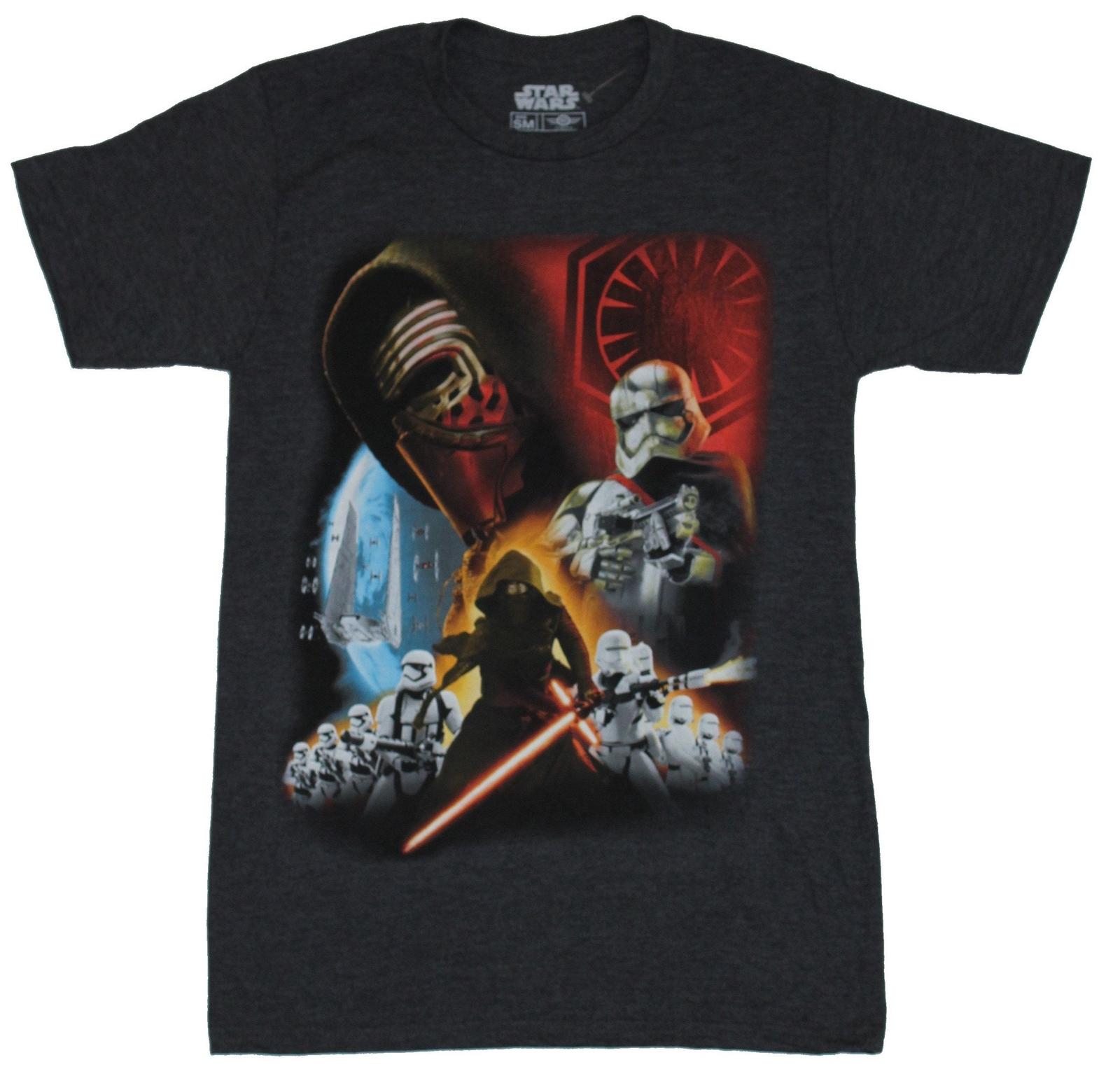 Star Wars Force Awakens Mens T-shirt Kylo Ren Center Big Color Collage XXL