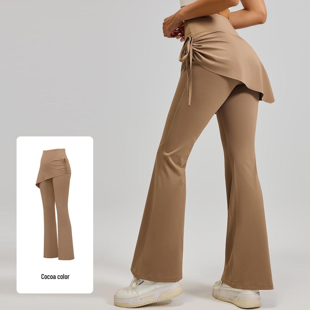 Pleated High-Waisted Flare Yoga Culottes