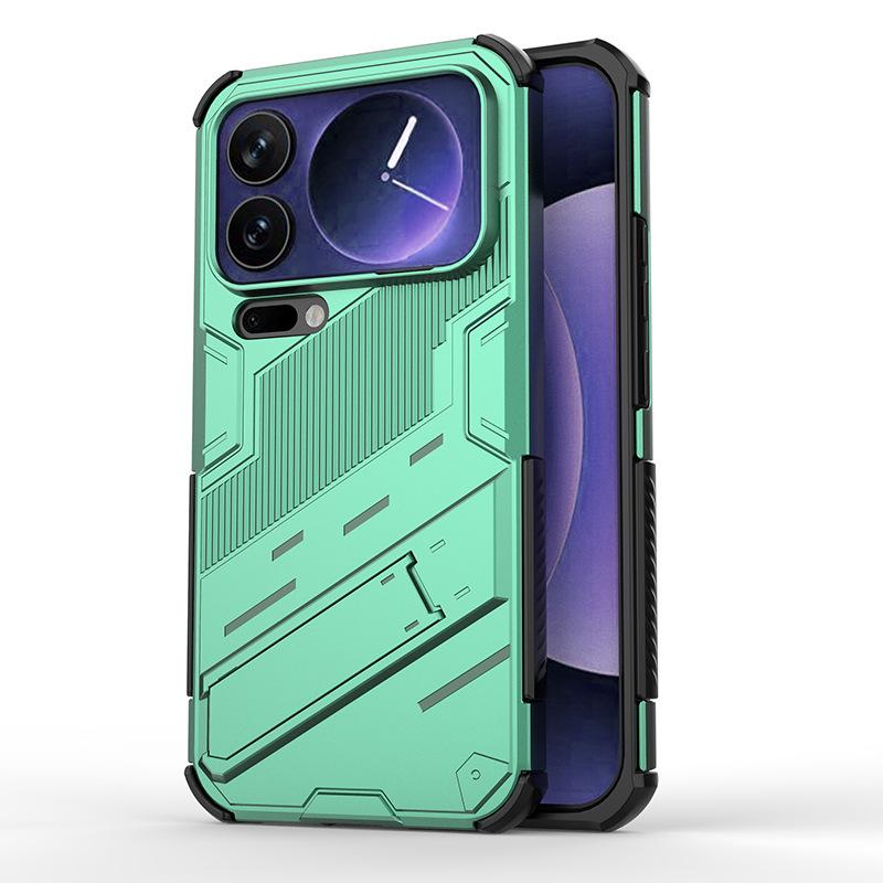 Applicable to Xiaomi 17ProMax punk phone case Xiaomi 15TPro bracket Xiaomi 14T anti-drop protective case