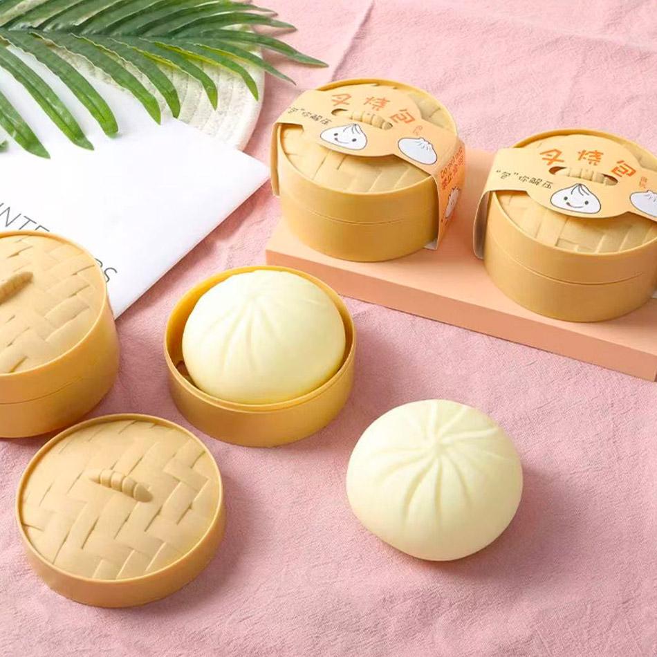 In Stock Squishy Buns Fidget Toy Anti-Stress Slow Rising Fruit Pinch Squeeze Stress Reliever Funny Pressure Reducer Prop