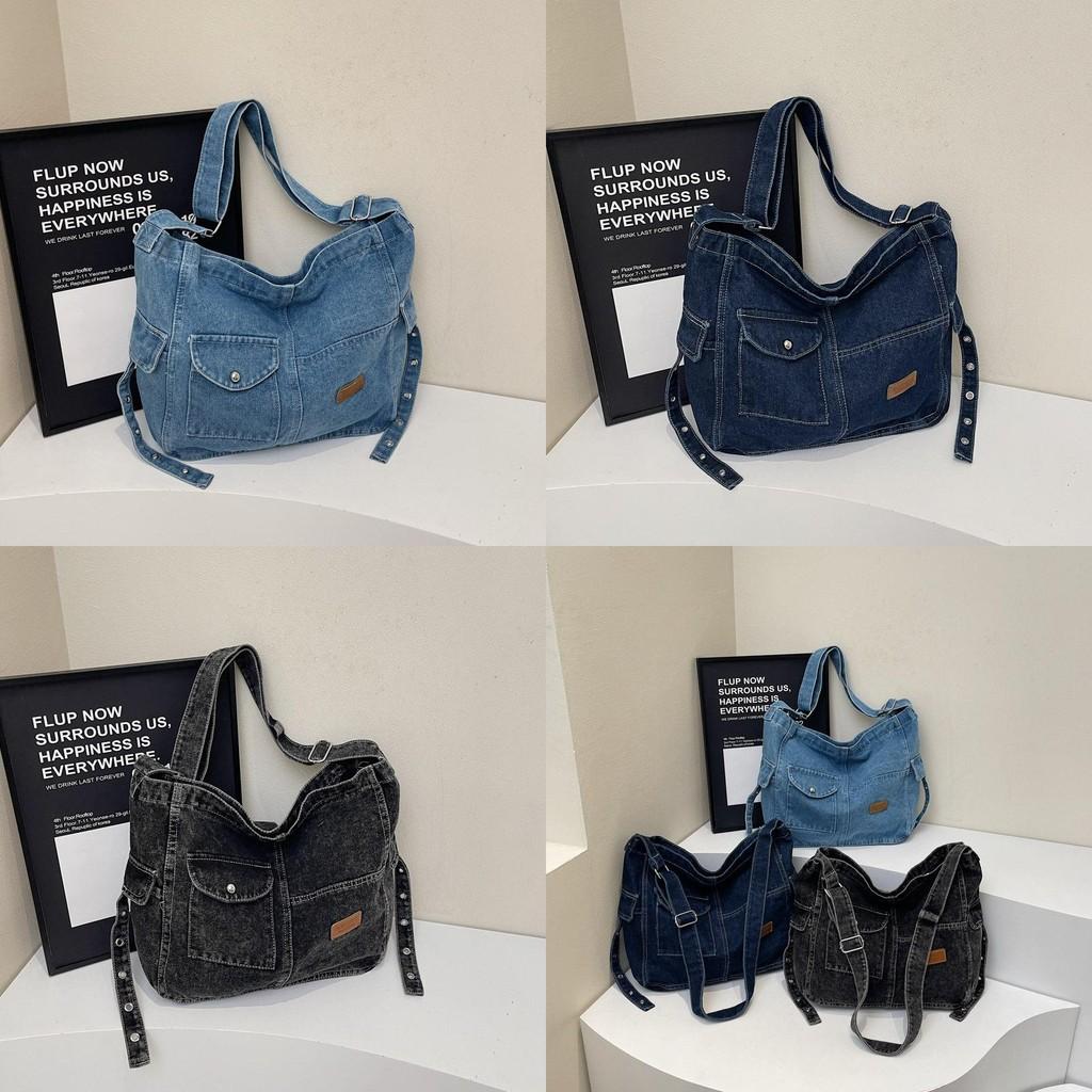 Street Style Denim Bag With Detail For Casual Daily Use