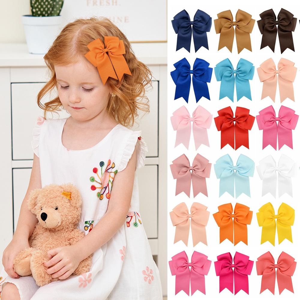 6-inch Ribbed Ribbon Fishtail Double-layer Streamer Bow Hairpin Children's Hair Accessories Headdress Hairpin