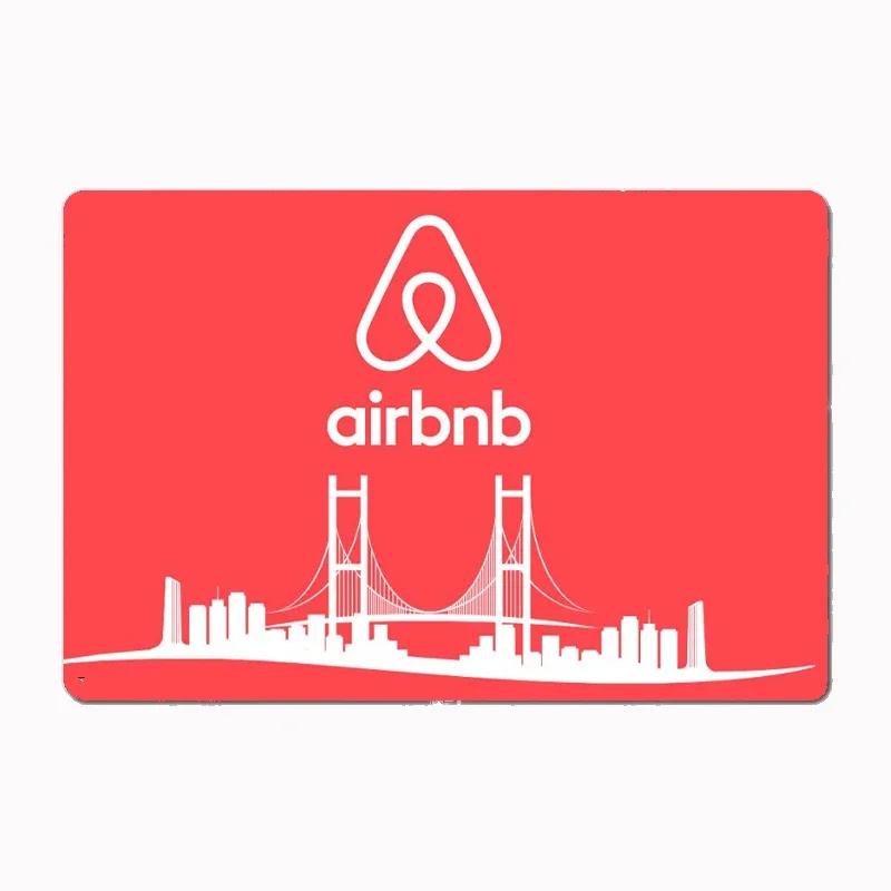 Vintage Airbnb Logo 1 Metallskilt Plakat Veggdekor Kino Stue Veggmaleri Morsomt Blikkskilt Kjøkken Soverom Kafé Bar Pub Stue