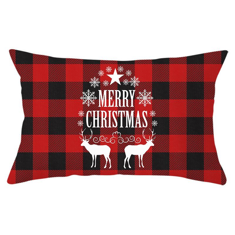 New Christmas Red Series Peach Skin Waist Pillowcase Home Accessories Sofa Cushion Cover Throw Pillow Cover
