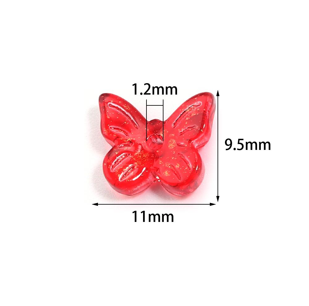 50pcs/lot Colorful Butterfly Czech Glass Beads Lampwork Spacer Beads For Jewelry Making DIY Bracelet Clothing Headwear Findings