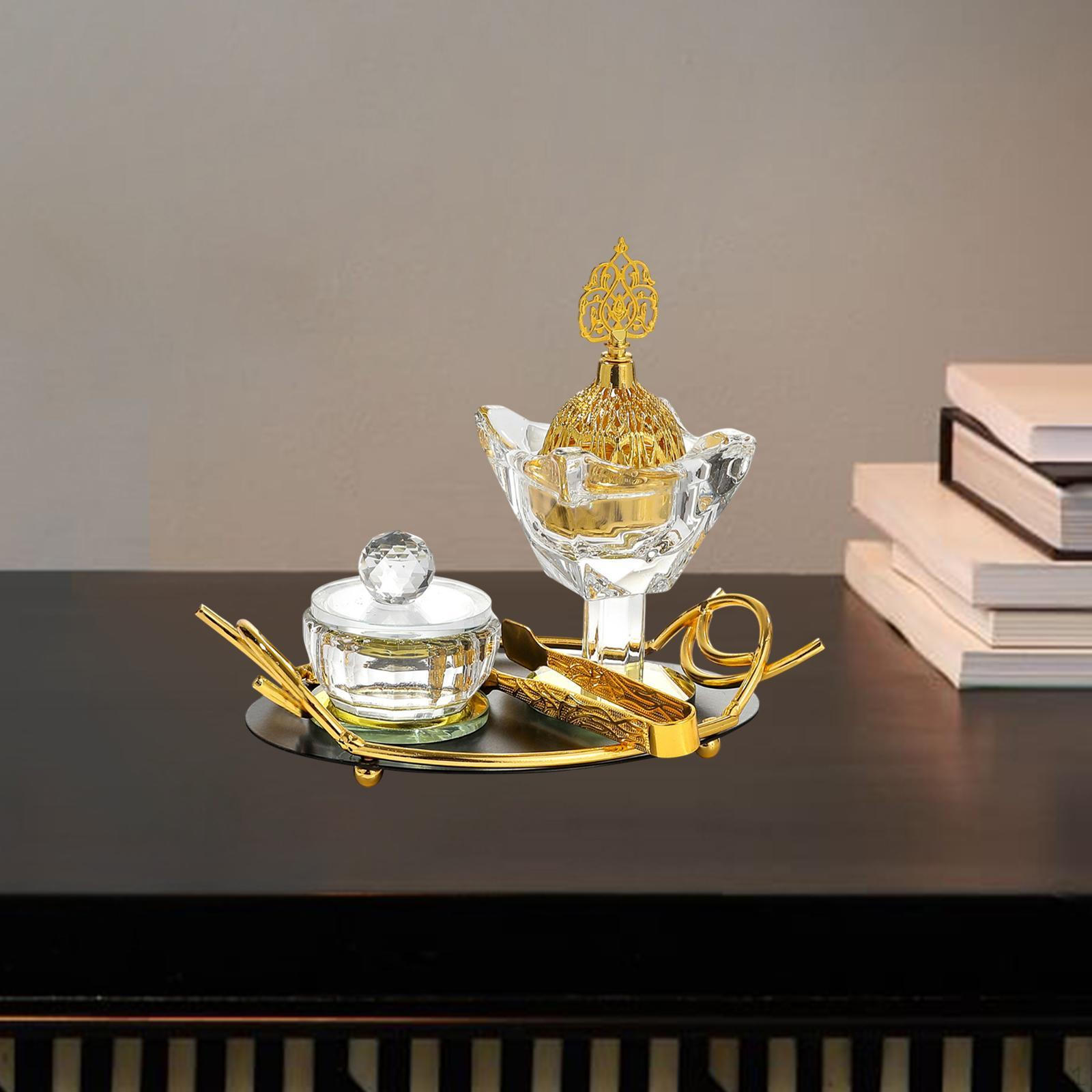 

Арабский держатель для дистиллятора благовоний, стеклянная горелка для украшения Рамадана, настольный диффузор Black Tray