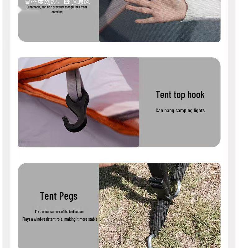 Outdoor Camping Tent: Large, Portable, Sun-Protected, Rainproof, 2 Rooms + Living Area, Fits 8-12 People