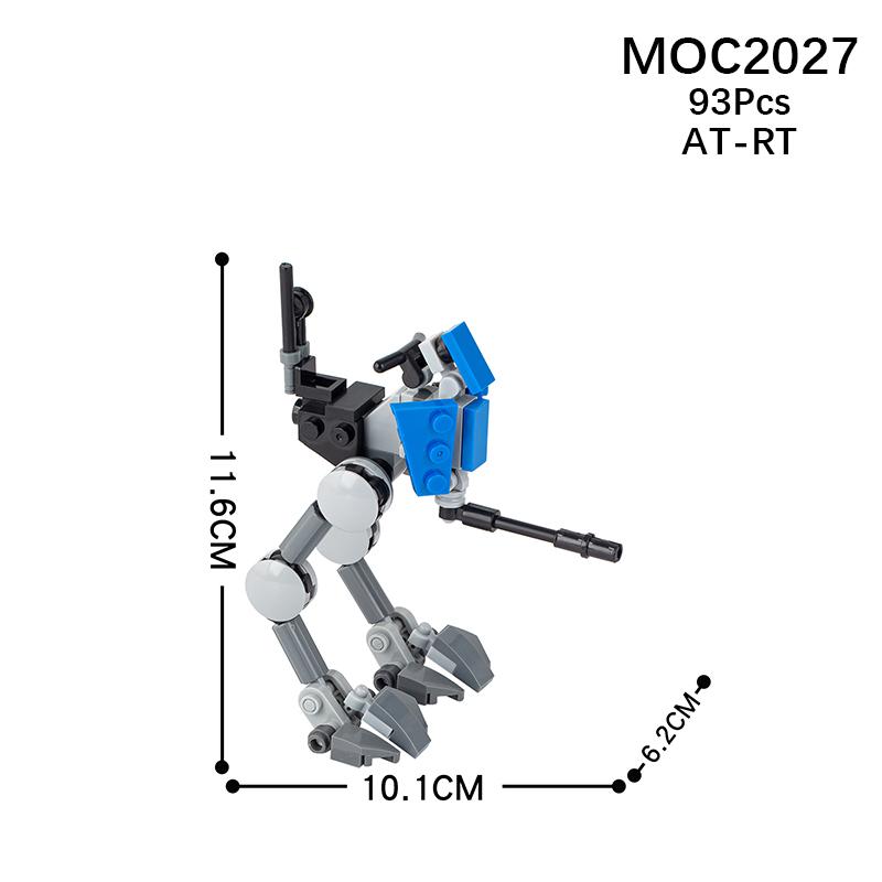 MOOXI Space Wars Walking Machine Model MOC Bricks DIY Diorama Adult Children Toys Building Block Set Montessori Gifts Decoration