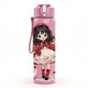 1PC Red Cloak Little Girl With Rose Pattern 750ml Color Plastic Sports Water Bottle Leakproof Flip Straw Lid Suitable for Sports Office Home Use