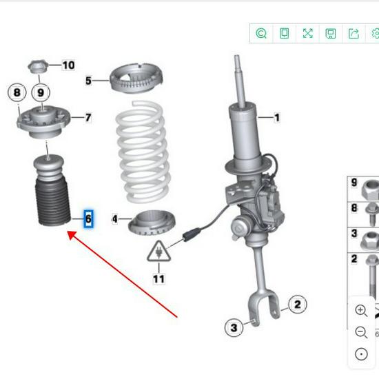 BMW 7 Series F02/F02LCI Front Shock Absorber Bump Stop & Dust Cover 31336776142