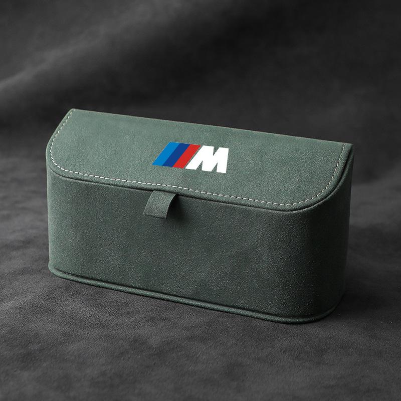 High-Quality Suede Car Sun Visor Glasses Box Car Badge Sunglasses Clips Glasses Box For BMW X1 X3 G01 X4 G02 X5 F15 F16 M3 M4 F3 QQ2