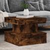  LED Coffee Table, Smoked Oak, 50x50x40 Cm