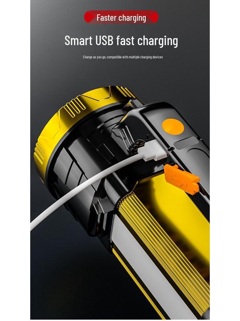 Ultra-Bright Rechargeable High-Power Handheld Flashlight for Outdoor and Home Use