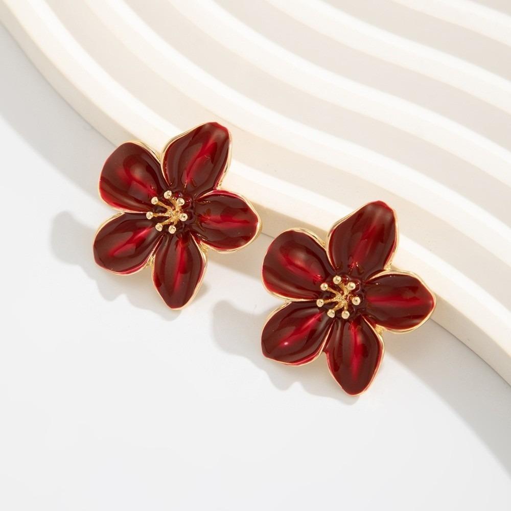 Multicolored Flower Earrings Alloy Spring Summer Earrings Exquisite Jewelry Gift Women