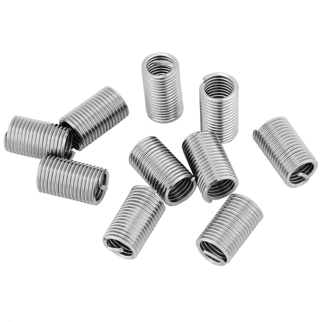 10 Pcs 304 Stainless Steel Wire Screw Sleeve Inserts Thread Repair Kit M8x1.25x3D
