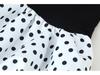 European-Style Trendy Polka Dot Deep V Spaghetti Strap Dress