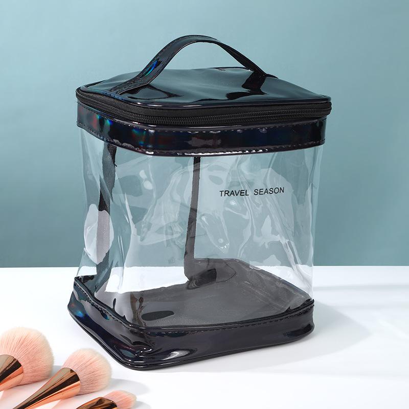 

Fashion PVC Cosmetic Bag Transparent Waterproof Toiletry Storage Pouch Makeup Bag Women чёрный