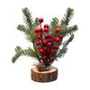 Christmas Decoration Desktop Small Tree Simulation Flower Wreath Ornament New Year Decoration Red Fruit Small Tree