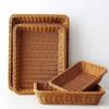 Imitation Rattan Woven Fruit Basket Handmade Bread Basket Snack Storage Basket Supermarket Fruit Display Tray