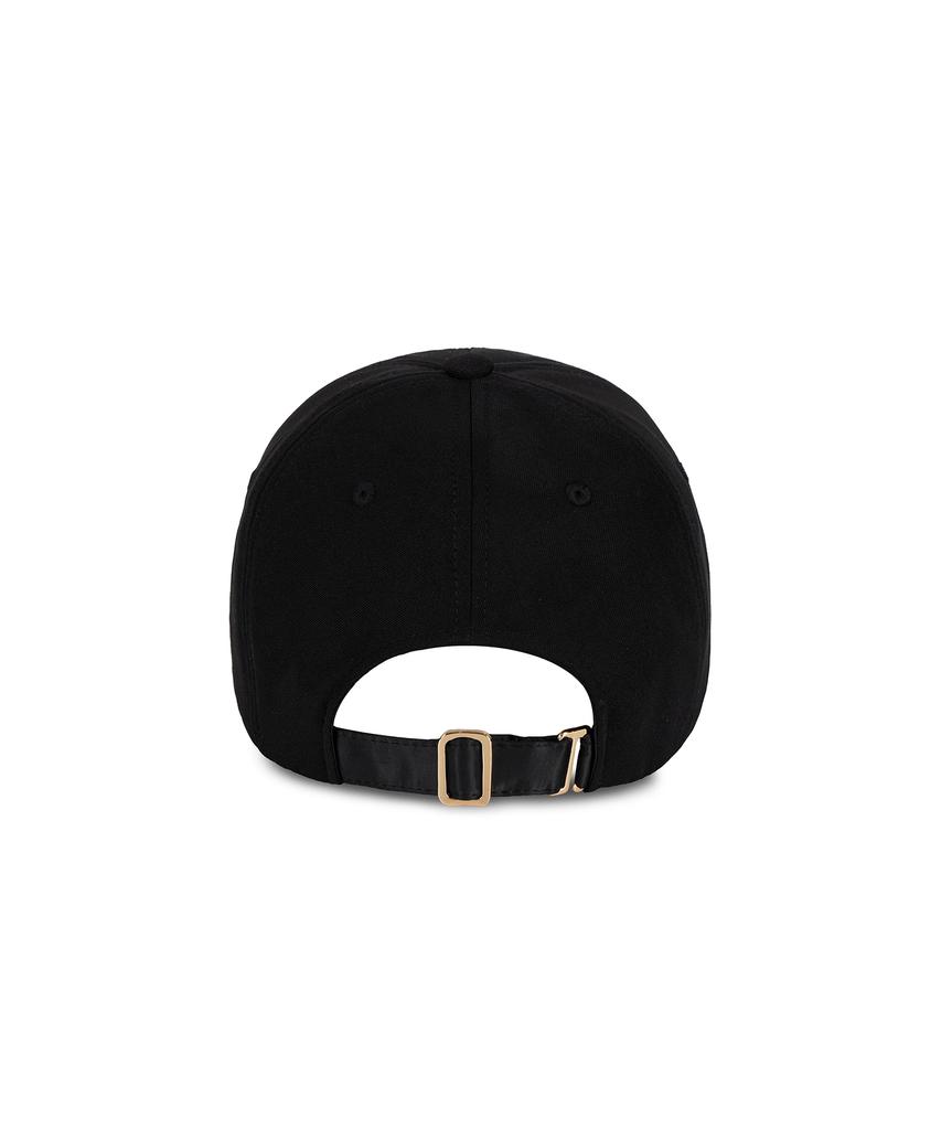 Bajal Gold Studded Oversized Ball Cap Black