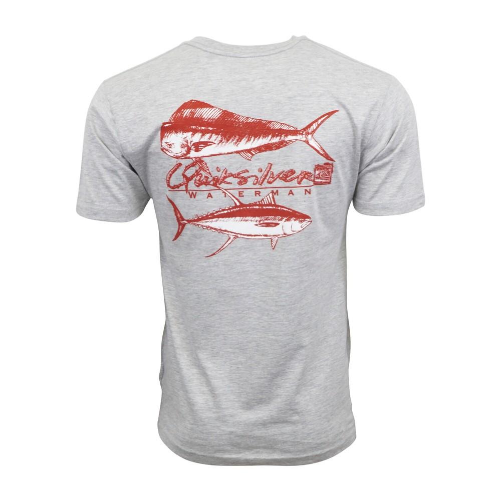 

Мужская футболка QUIKSILVER для рыбалки на махи, серая, унисекс S