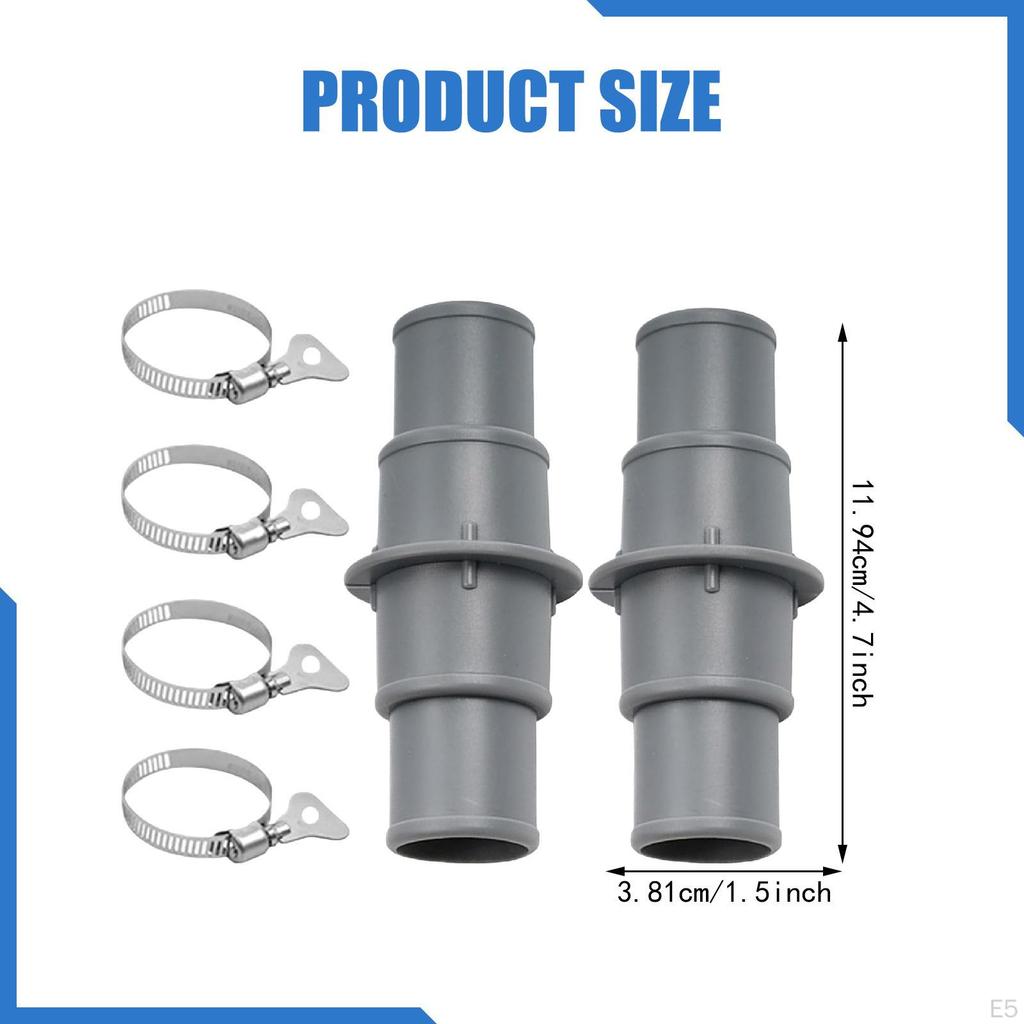 2 Pieces Pool Hose Adapter Connector Coupling Parts Accessories High Performance Heavy Duty