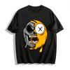 Skull Melting Graphic Tee Edgy Streetwear Unisex Casual Top Pure Cotton T-shirt