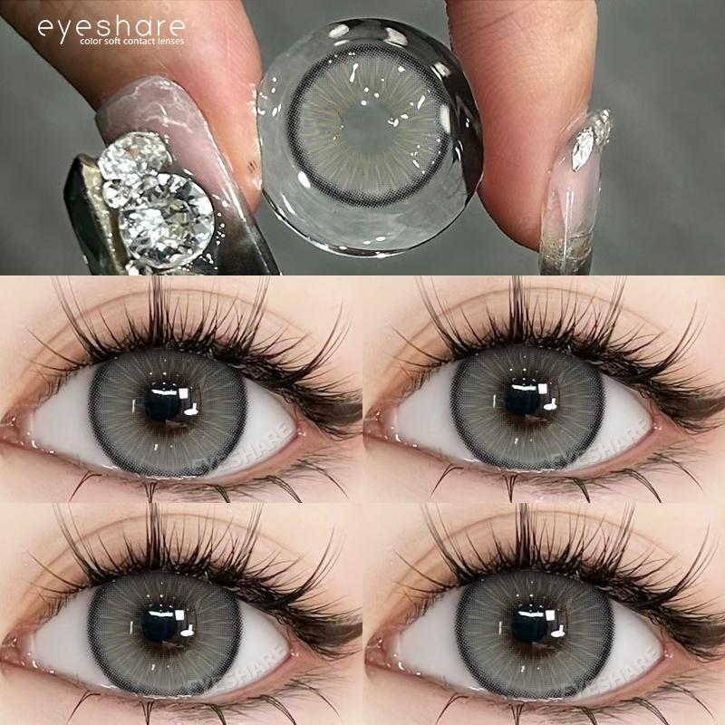 Eyeshare 1 Pair Miki Brown Contact Lenses Colored Lens Soft Contacts With Case Yearly Makeup